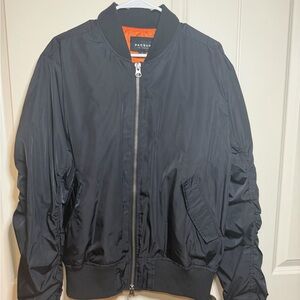PacSun Classic Bomber Varsity Jacket Black With Orange Lining Size L 90s Trendy